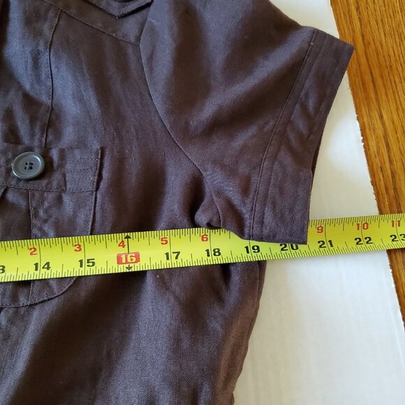 Lucy and Laurel Linen Short Sleeve Anorak Blouse Large - Picture 11 of 13